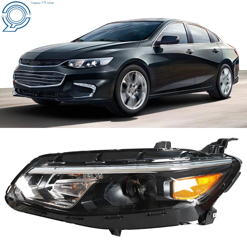Projector Headlight for Chevy Malibu (2016–2018) Black Clear Lens Left