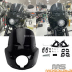 Front Headlight Fairing Kit + Extension Blocks for Harley Softail Low Rider S