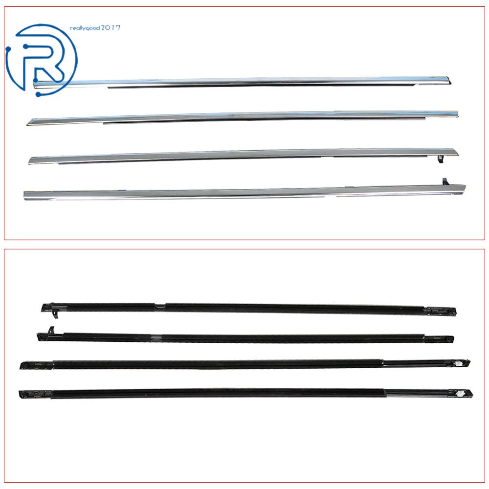 Set of 4 Chrome Weatherstrip Window Moulding Trim Seals for Accord (2003–2007)