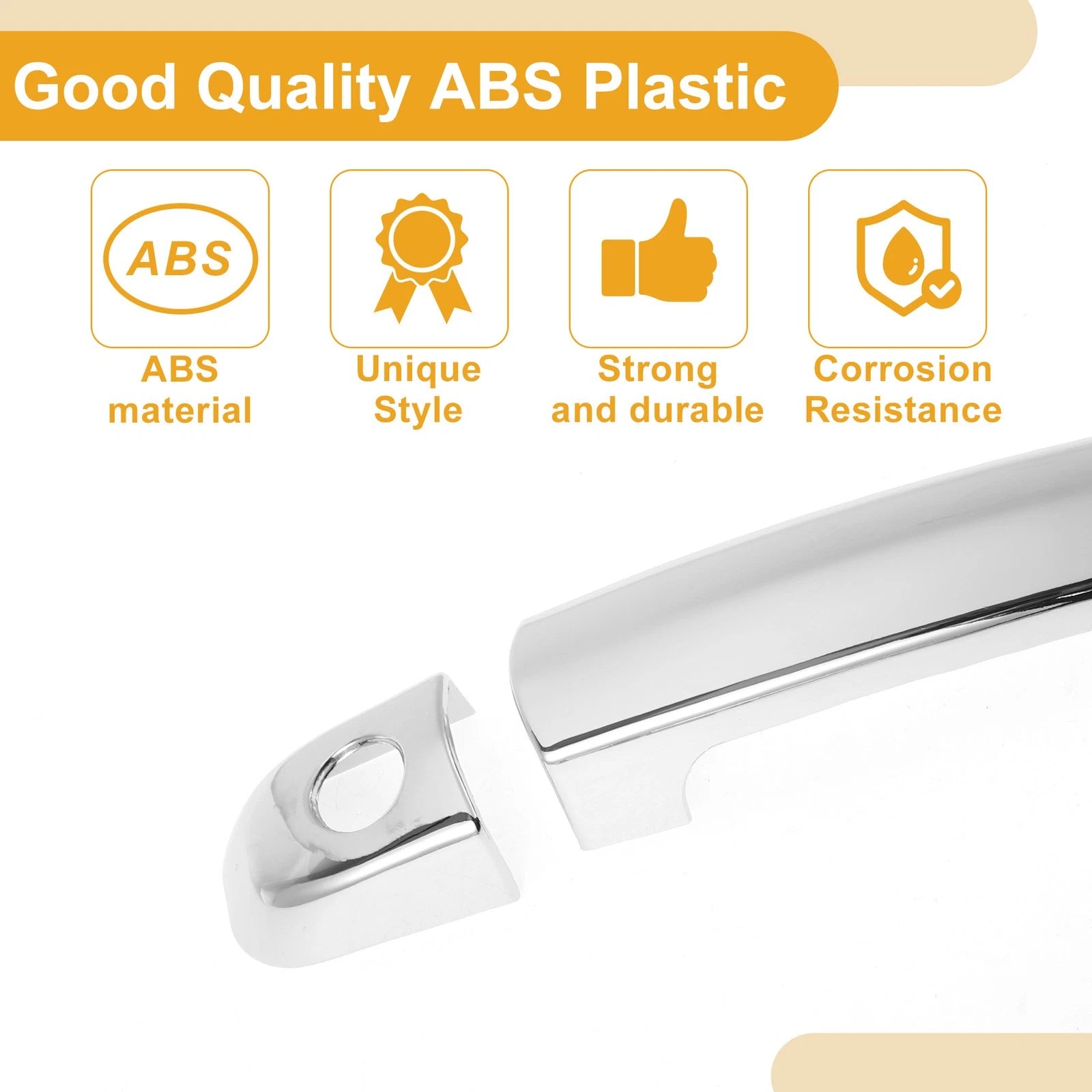 Set of 4 Car Door Handle Cover Trim for Suzuki Swift (2005–2017) Silver Tone