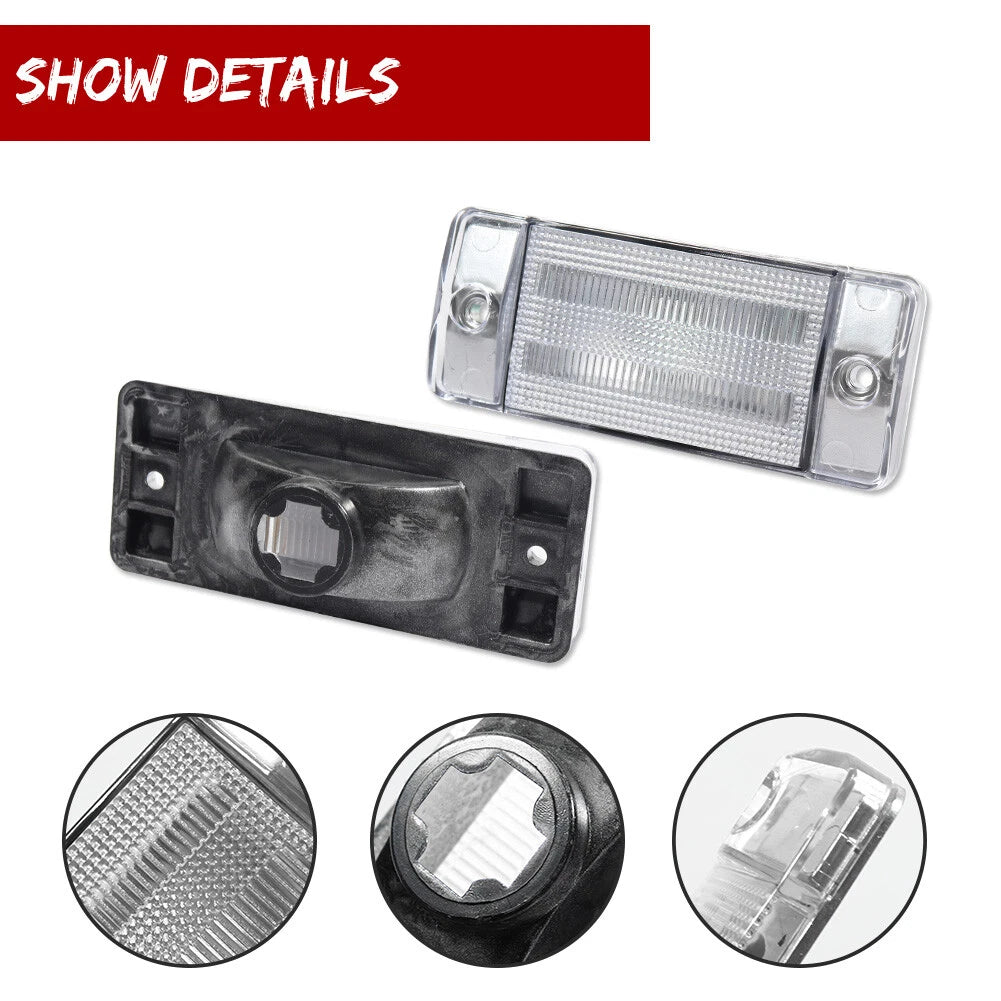 Set of 4 Clear Front Rear Side Marker Lights for Ford Bronco F-Series (1970–1977)