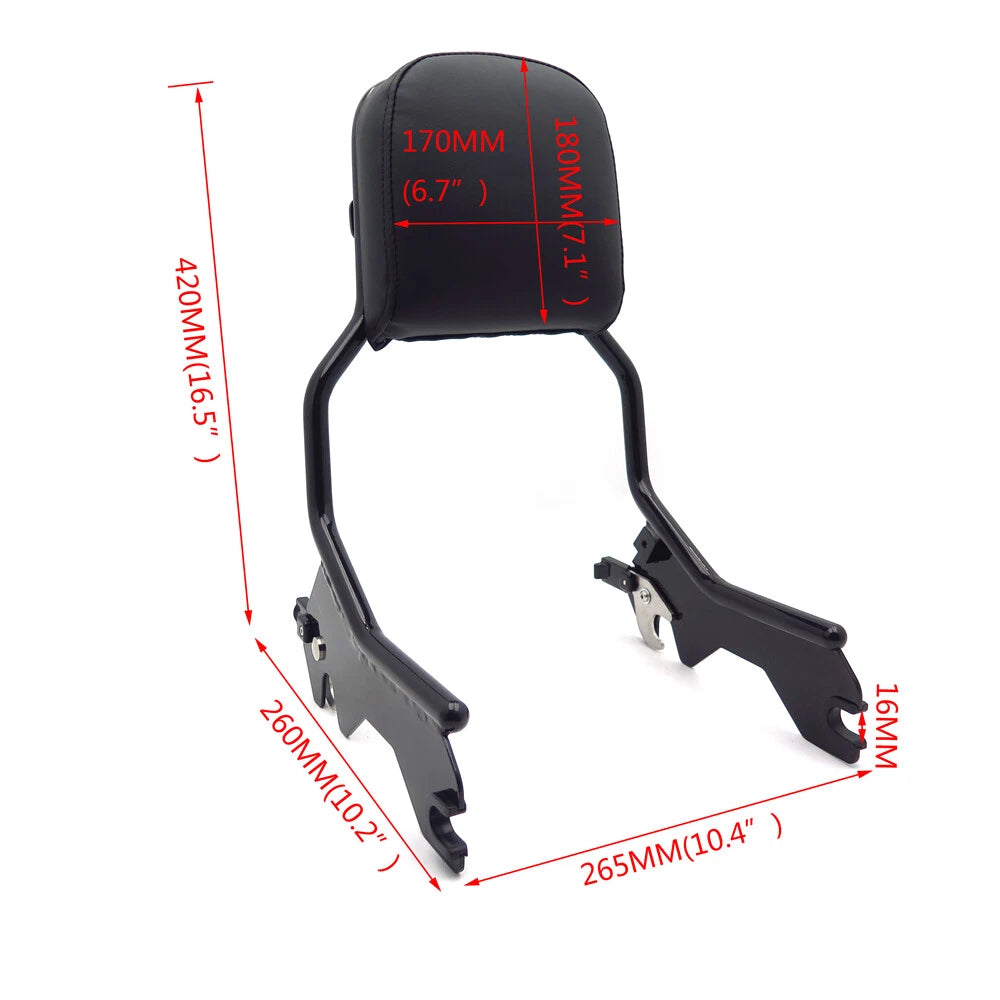 Passenger Sissy Bar Upright Black for Harley Softail Slim Street Bob (2018–2020)