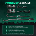 Set of 4 Steering Tie Rods for Ford F-250 F-350 (1999–2004)