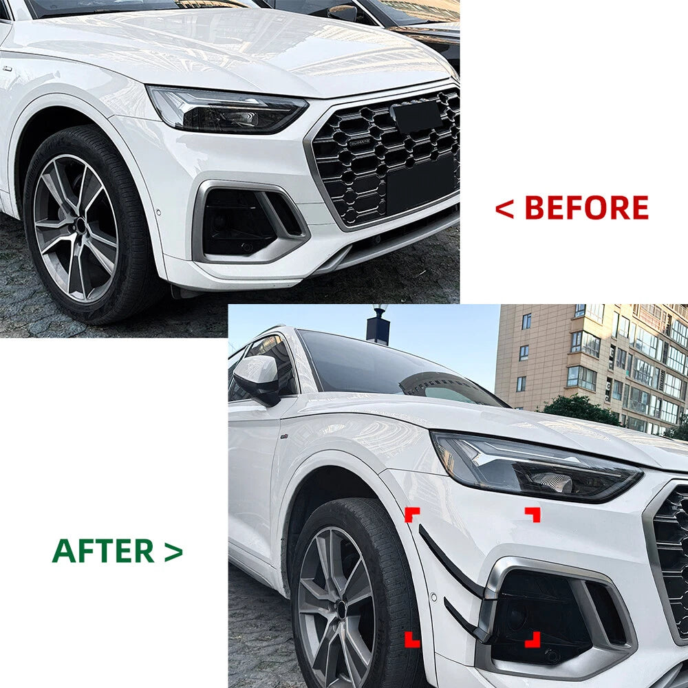 Front Bumper Side Air Vent Fins Trim Gloss Black for Audi Q5 FY (2020–2024)