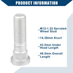 10pcs M12-1.25 Wheel Stud Bolts for Subaru Toyota (No. 28365-FE001/28365-FE000)