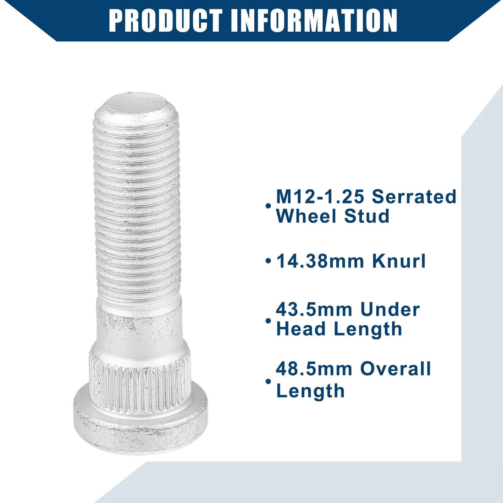 10pcs M12-1.25 Wheel Stud Bolts for Subaru Toyota (No. 28365-FE001/28365-FE000)