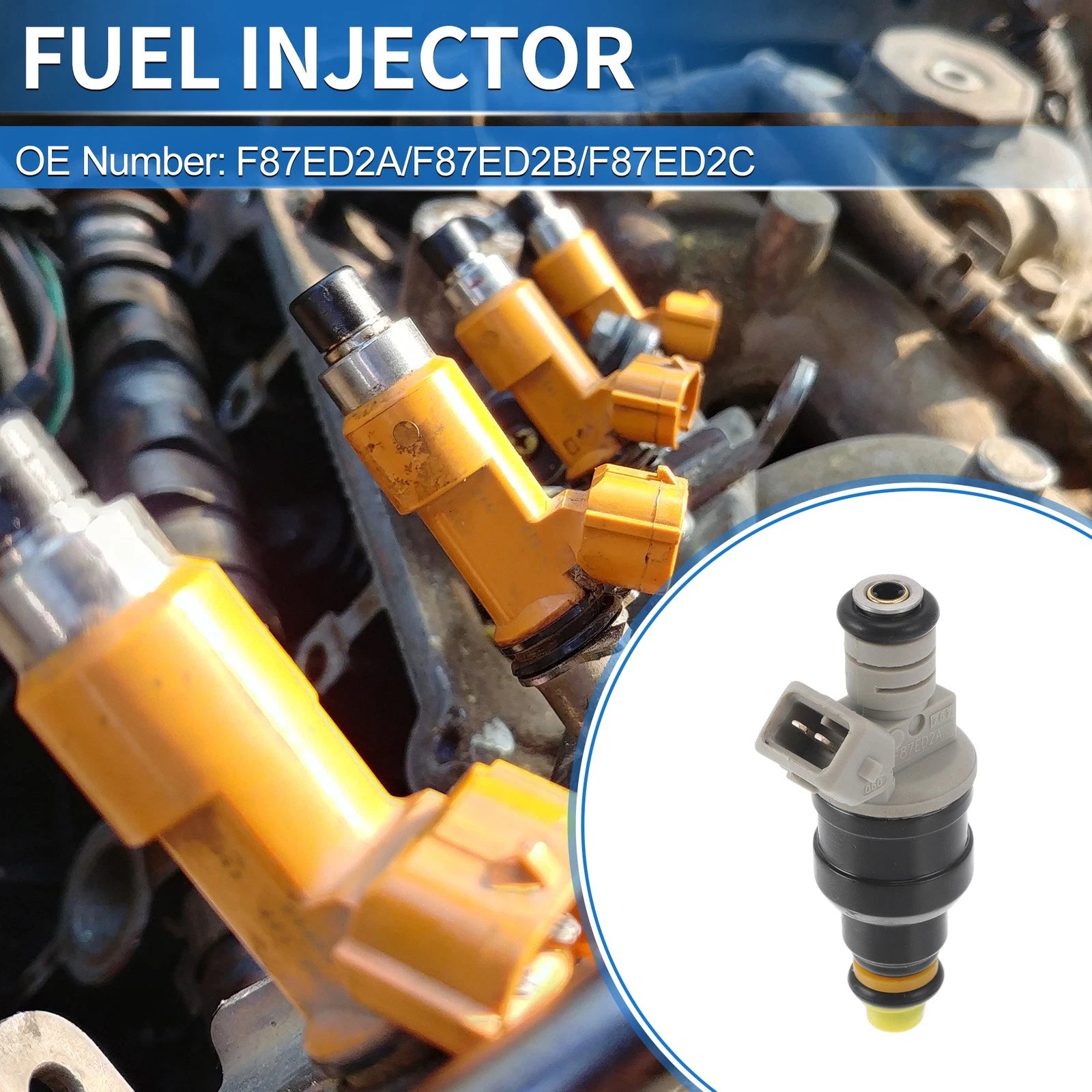 1 Pc Fuel Injector for Ford Ranger 2.3L-2.5L  No.F87ED2A/F87ED2B/F87ED2C