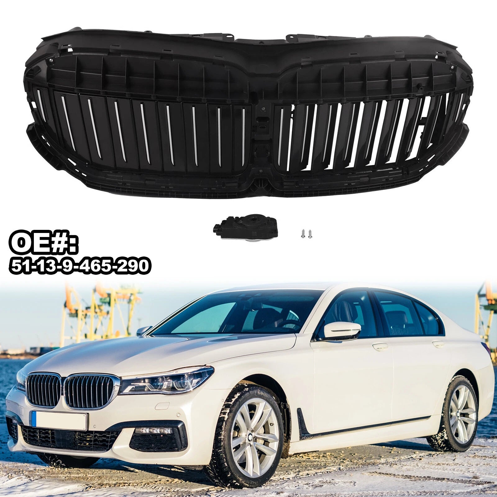 Front Bumper Grille Air Shutter Flap for BMW 7 Series (2016–2022)