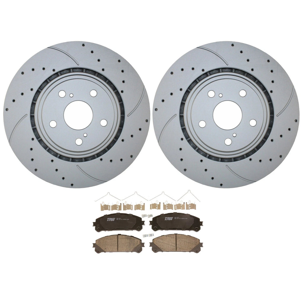 Front Brake Kit 328mm Drill Rotors & TRW Ceramic Pads for NX300h (2015–2023)