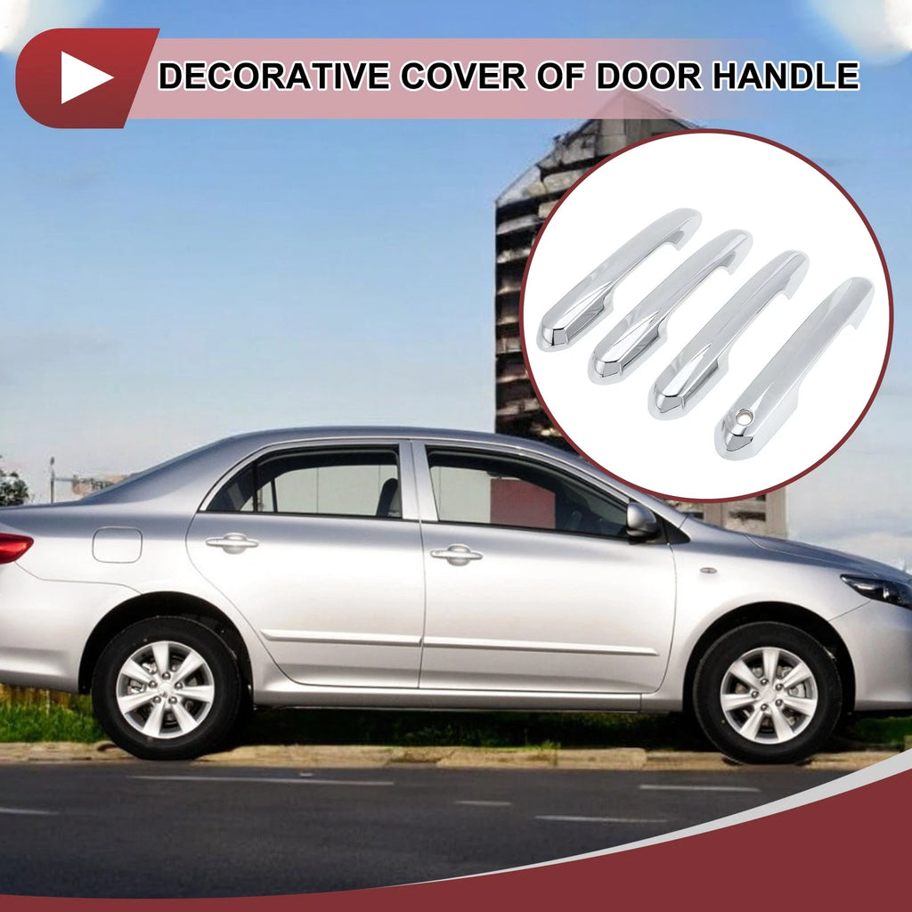 Set of 4 Door Handle Covers for Toyota RAV4 (2019–2024) Silver ABS
