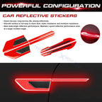 Red Reflective Rearview Mirror and Door Night Warning Stickers for Cars (-)