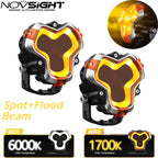 3" LED Work Pod Lights Spot Flood Combo Amber White for Chevrolet Ford F-150