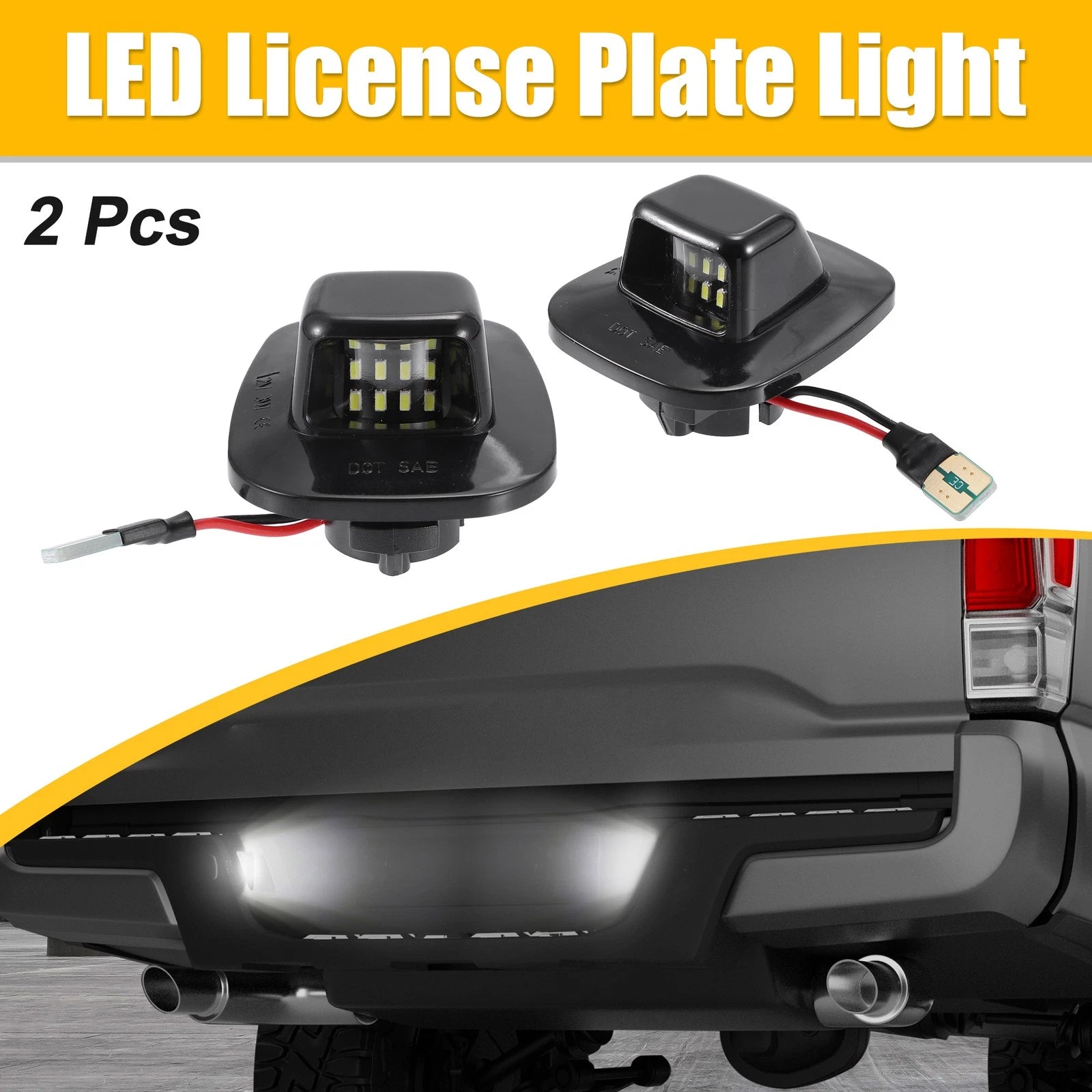 2X LED License Plate Light for Chevy C1500 (6000K White Light)