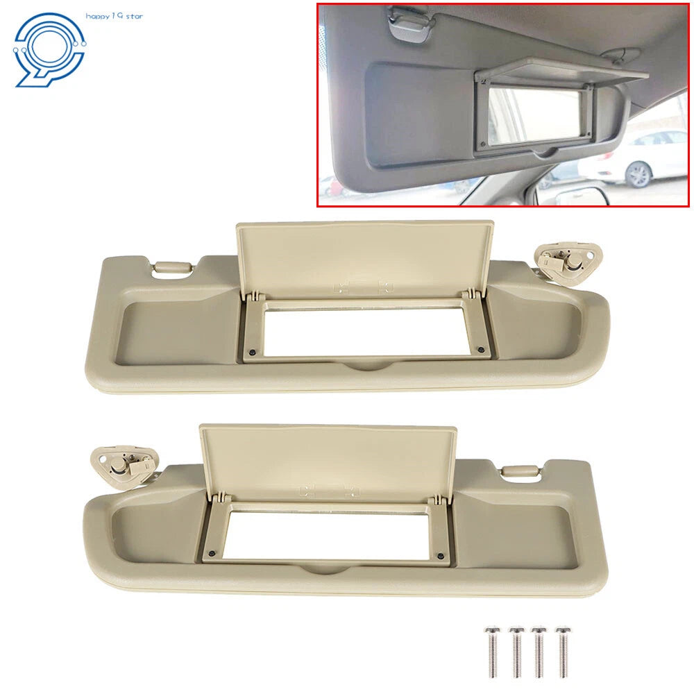 Set of 2 Sun Visors for Honda Civic (2006–2011) Pearl Ivory Tan