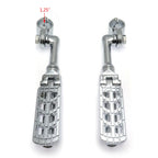 Chrome Dominator CNC FootPeg 1.25" w/ 4.5" Mounting Bracket for Harley Softail