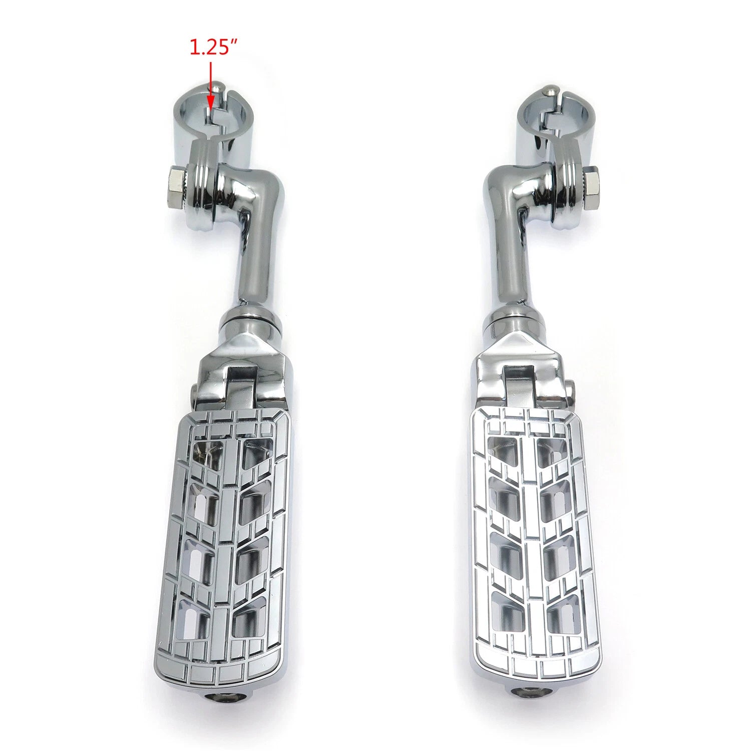 Chrome Dominator CNC FootPeg 1.25" w/ 4.5" Mounting Bracket for Harley Softail