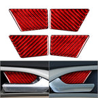 Set of 4 Door Handle Bowl Panel Cover Trim for Ford Mondeo (2013–2019) Carbon Fiber Red