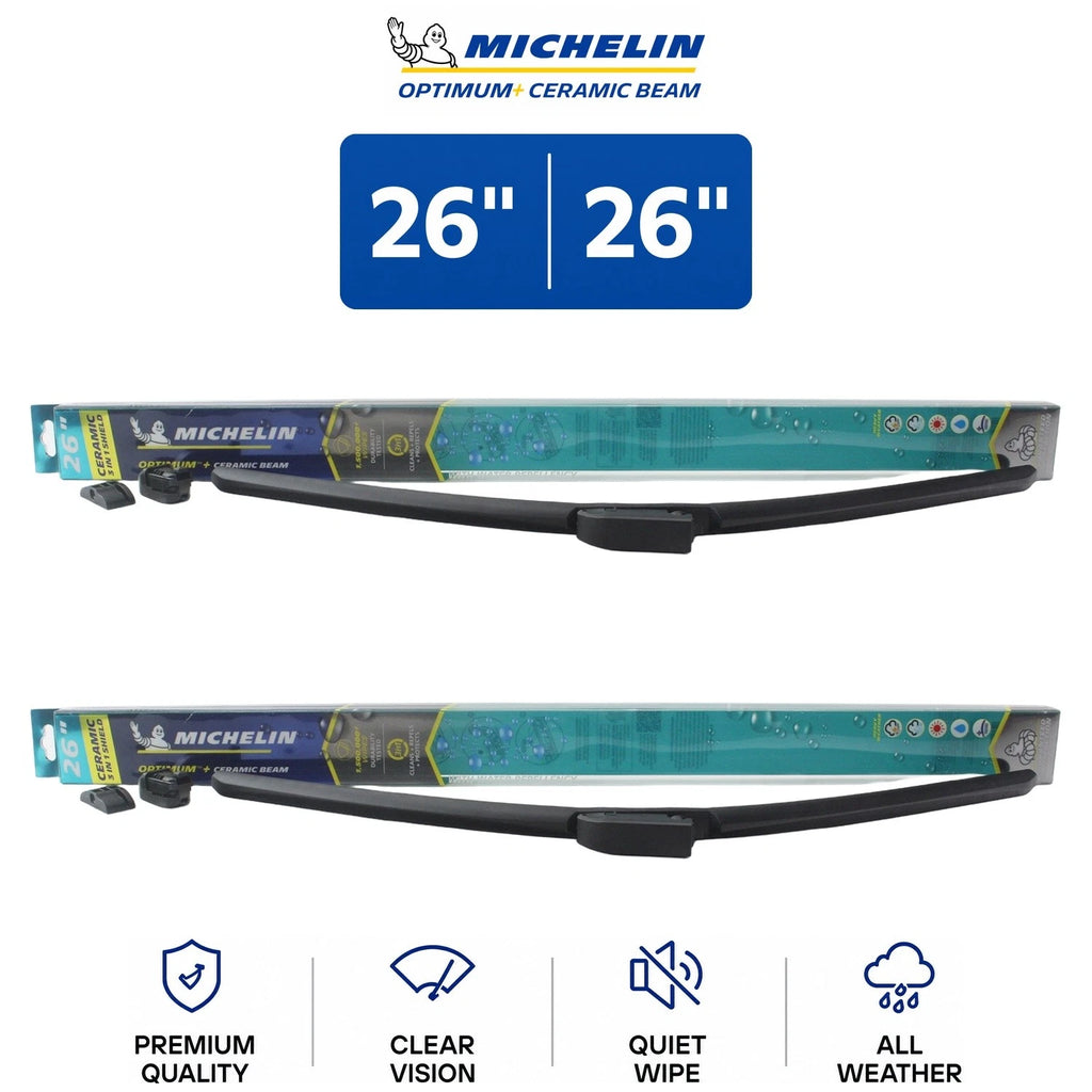 Set of 2 Michelin Optimum+ 26" Ceramic Beam Wiper Blades for Mercedes (2000–2013)
