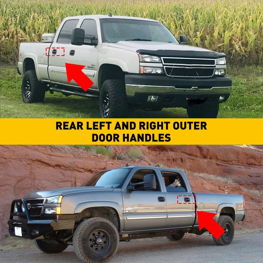 Set of 2 Door Handles for Chevrolet Silverado 1500 2500 3500 (2001–2006)
