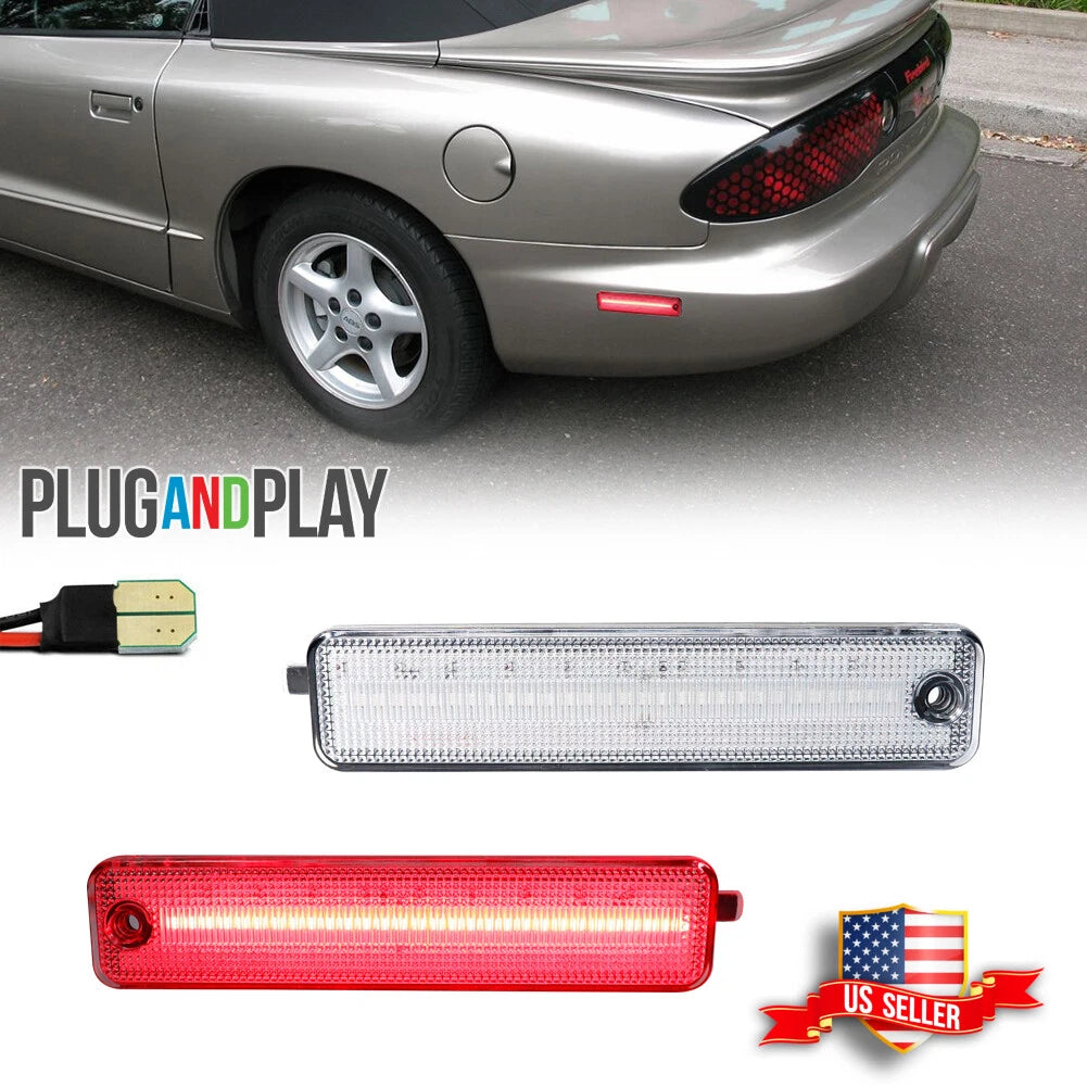 Clear LED Rear Bumper Side Marker Lights for Pontiac Firebird Trans AM (1993–2002)