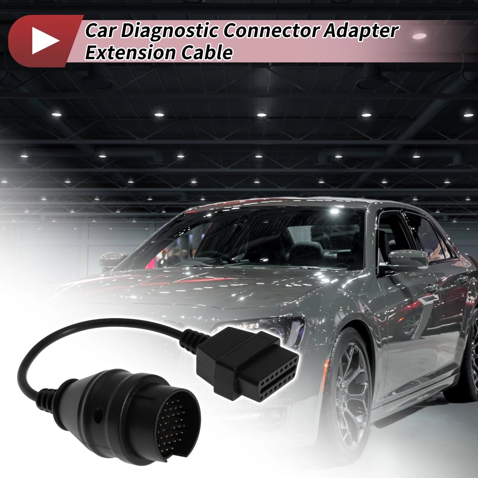 OBD1 to OBD2 12V Car Diagnostic Connector Adapter Cable (38 Pin to 16 Pin)