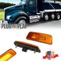 Amber LED Wheel Fender Side Marker Lights for Kenworth T680 (2016–2023)