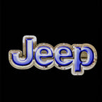 Licensed Jeep Metal Sign 10 x 23 Inch Blue Emblem for Jeep Wrangler (2007–2018)