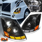 Switchback LED Turn Signal Headlights for Volvo VN VNL VNM VNX (2003–2017)