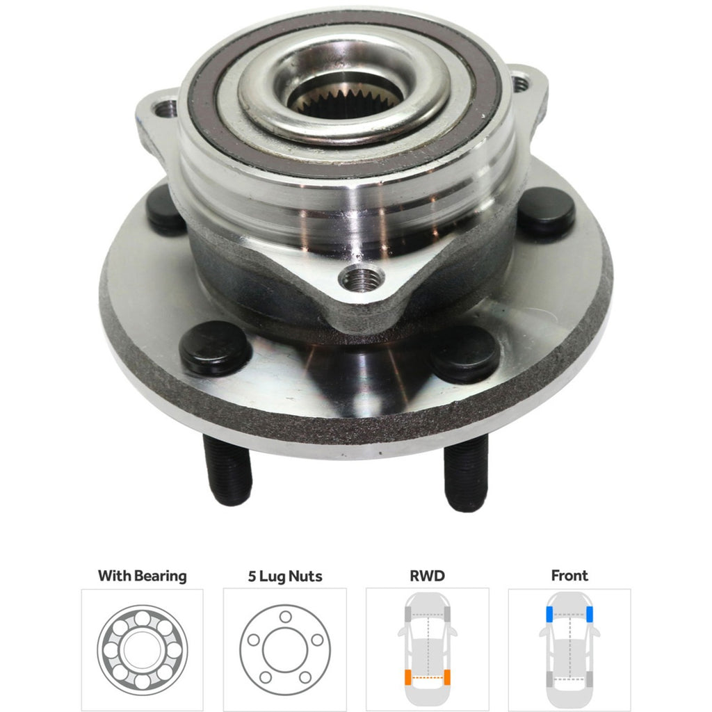 Set of 2 Wheel Hubs for Jeep Grand Cherokee (2011–2021) Front Left & Right