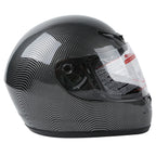 Flip Up Full Face Helmet for DOT Motorcycle (S, M, L, XL) - Black Carbon Fiber