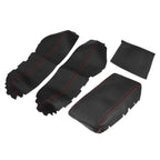 Set of 3 Armrest Covers for Honda Civic (2016–2020) Black Red Line