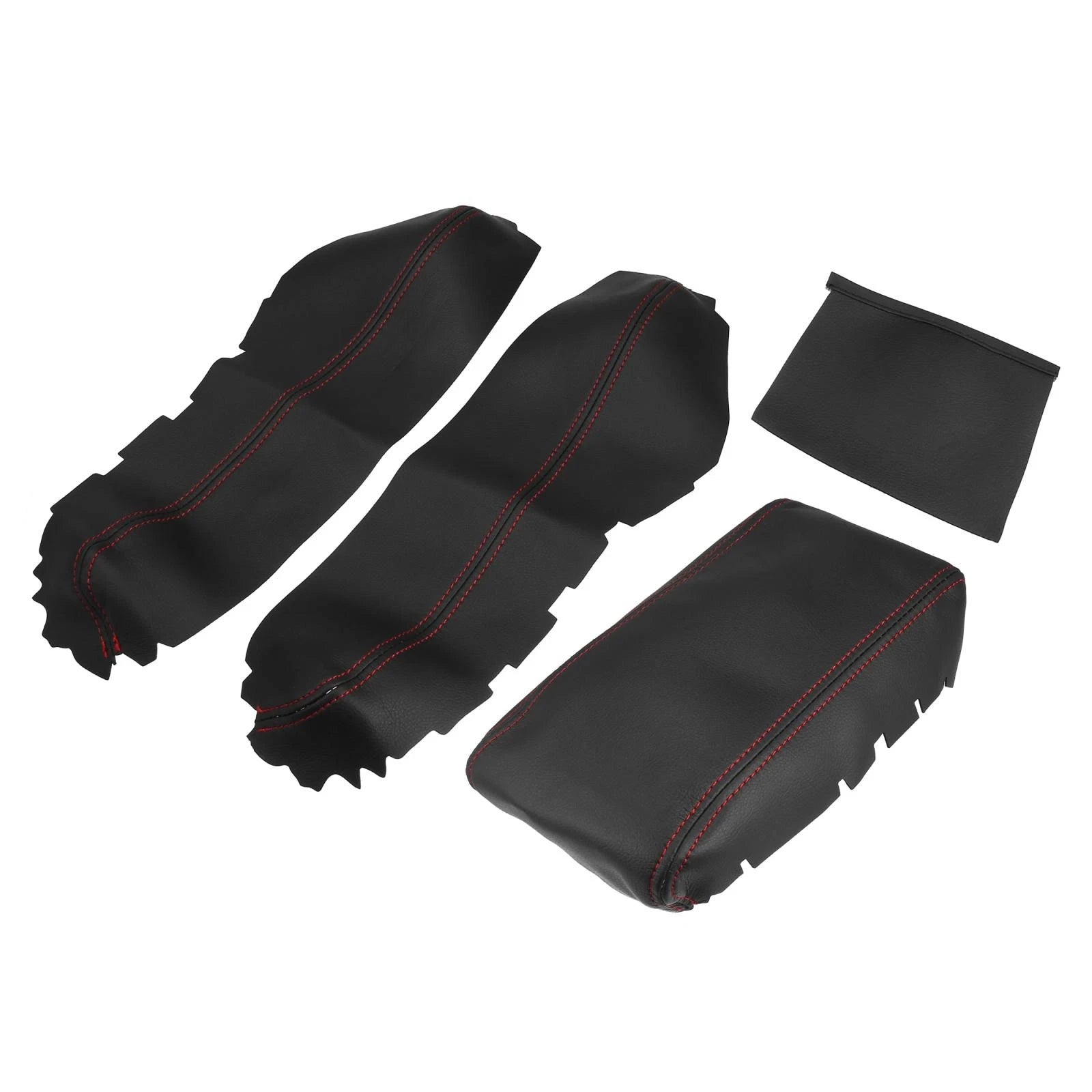 Set of 3 Armrest Covers for Honda Civic (2016–2020) Black Red Line