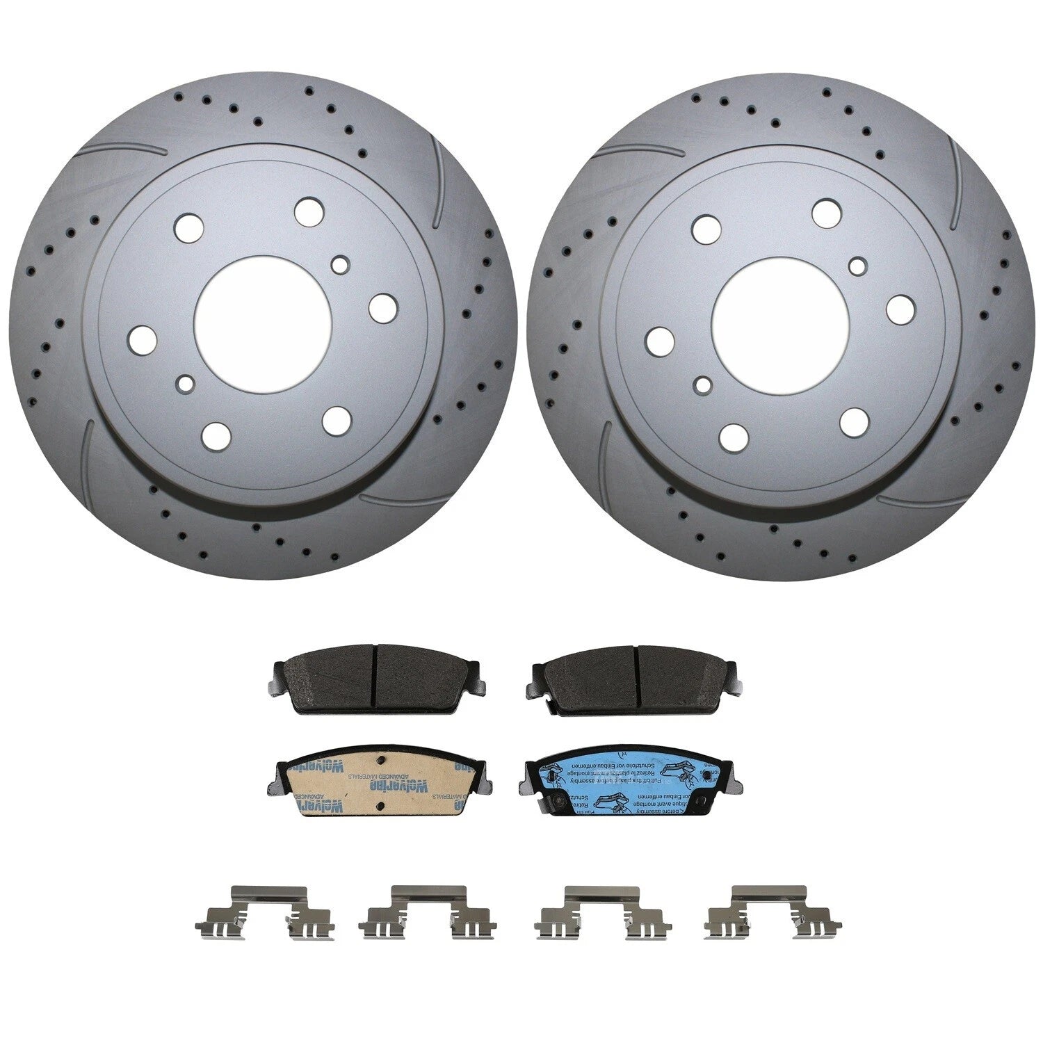 Rear Brake Kit with Drilled 345mm Rotors & TRW Metallic Pads for Cadillac Chevrolet GMC