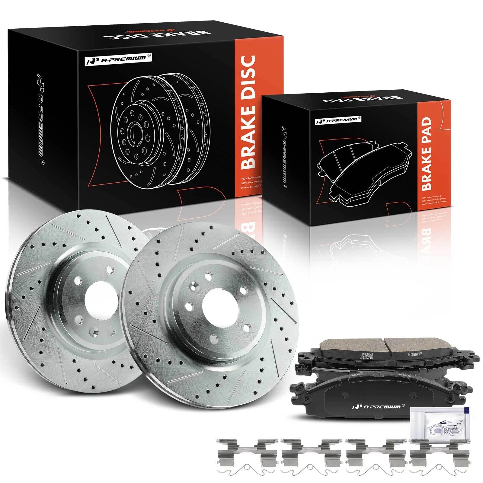 Set of 6 Drilled Rotors & Ceramic Brake Pads for Ford Explorer (2011–2021)