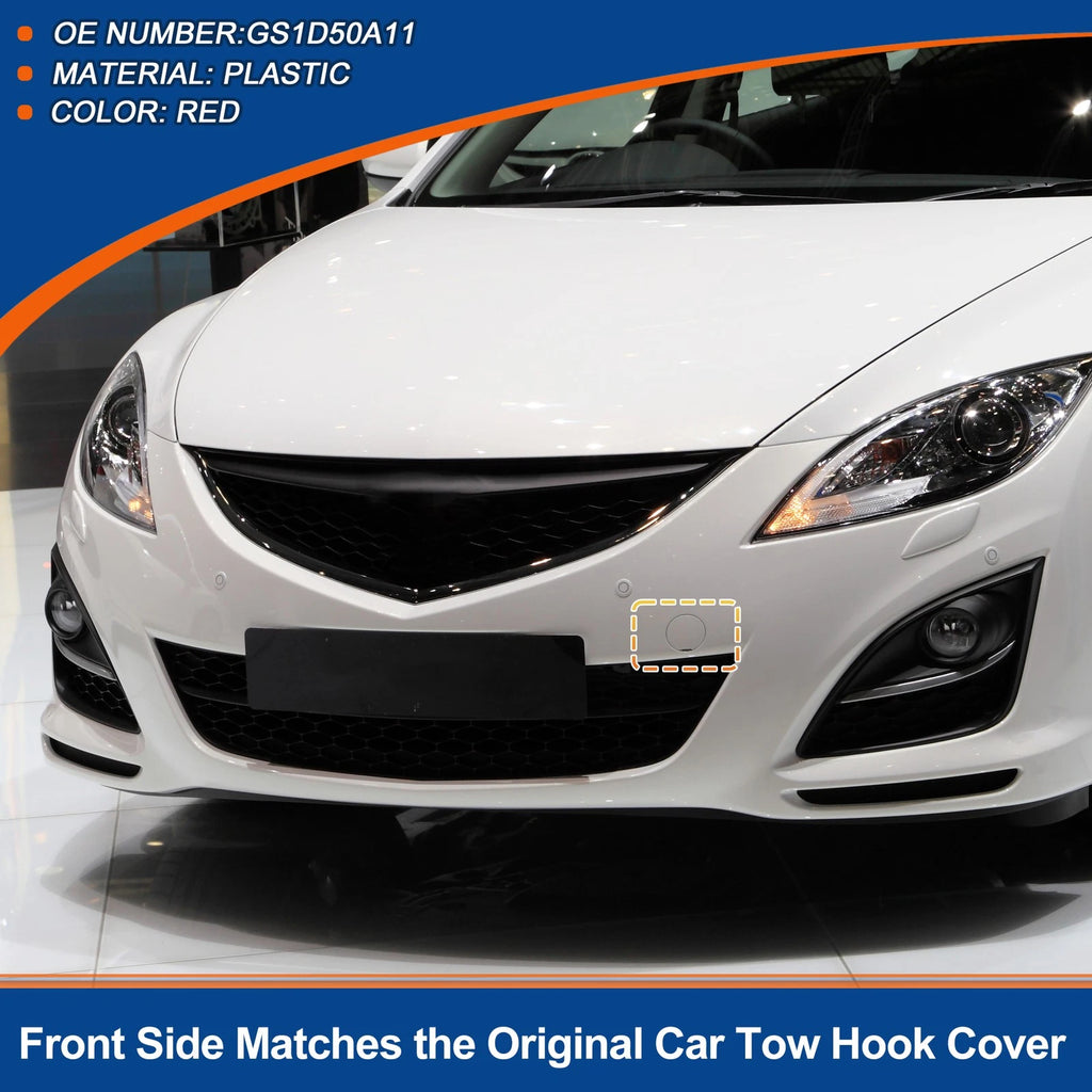 Front Right Tow Hook Cover for Mazda 6 (2008–2012) No.GS1D50A11 Red