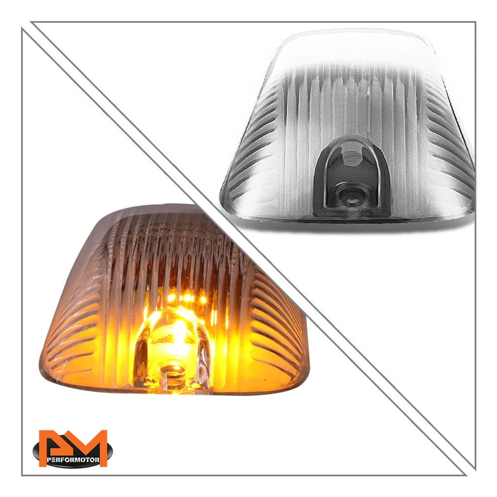5-Piece Cab Roof Running Light Chrome Housing Yellow LED for Chevy GMC C/K (1988–2002)