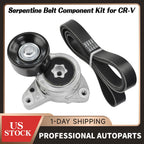 Serpentine Belt Component Kit for Acura TSX 2004–2006, Honda CR-V 2007–2009