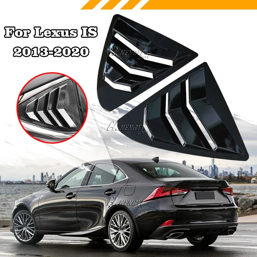Gloss Black Rear Louver Vent Shade Shutter Cover for Lexus IS300 (2013–20)