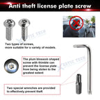 Anti Theft License Plate Black Screw Cover Kit for Car Tag Frame (-)