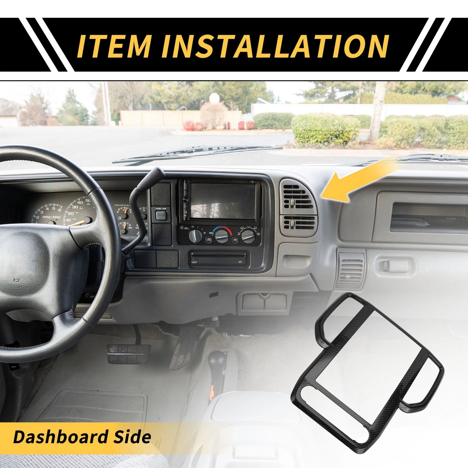 Carbon Fiber Pattern Dashboard Air Vent Trim for Ford Ranger (2023–2024)