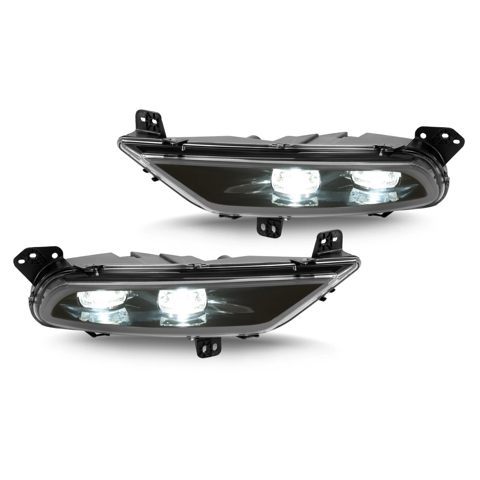 Set of 2 Front Fog Lights Black LED for Chrysler 300 (2015-2024)