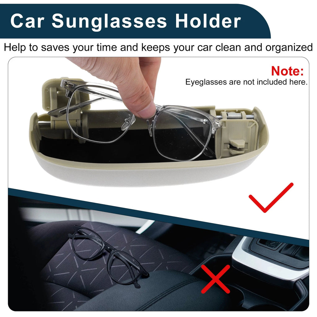 Sunglasses Case for Honda Civic (2016–2021) Eyeglasses Holder Storage Box Beige