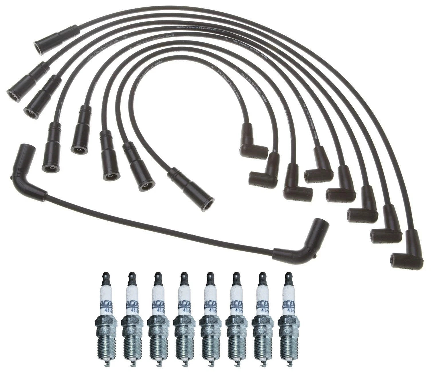 Pro Ignition Wire Set & 8 ACDelco Platinum Spark Plugs for C1500 K2500 (1990–1999)