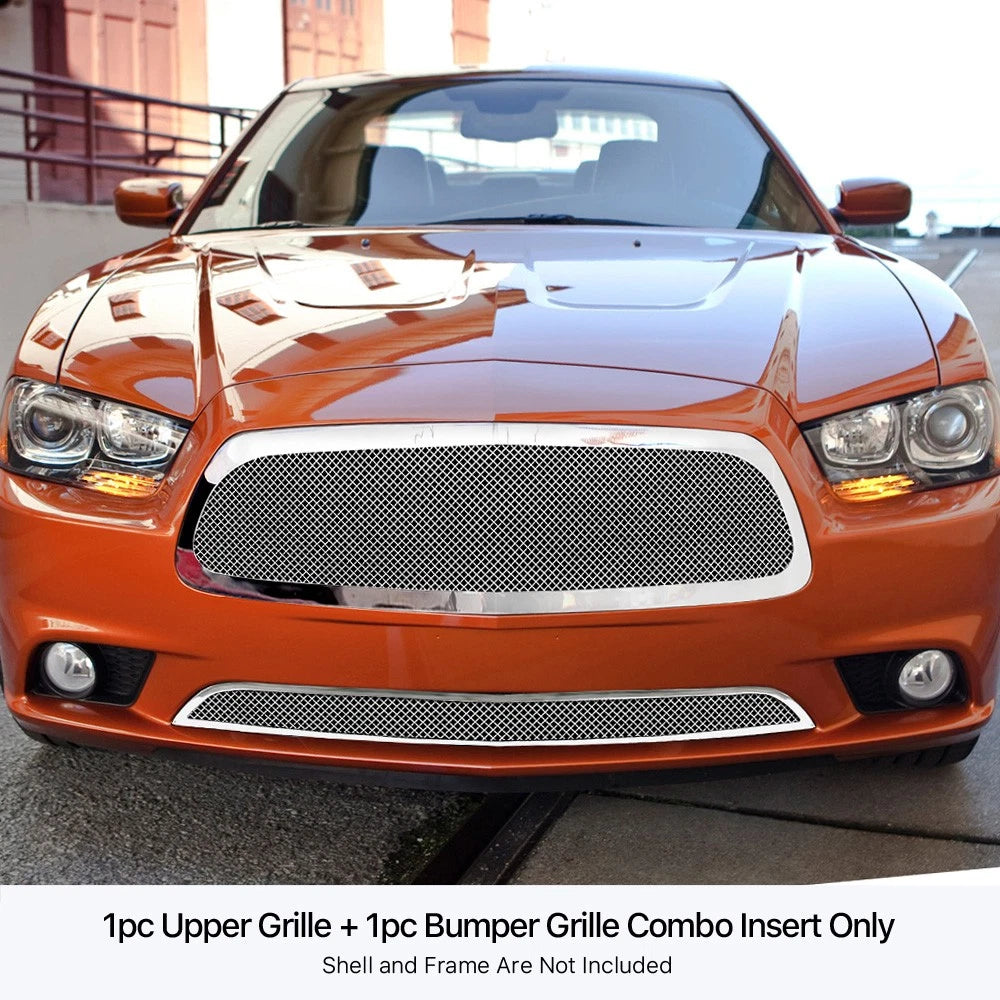 Stainless Steel Mesh Grill Combo for Dodge Charger (2011-2013)