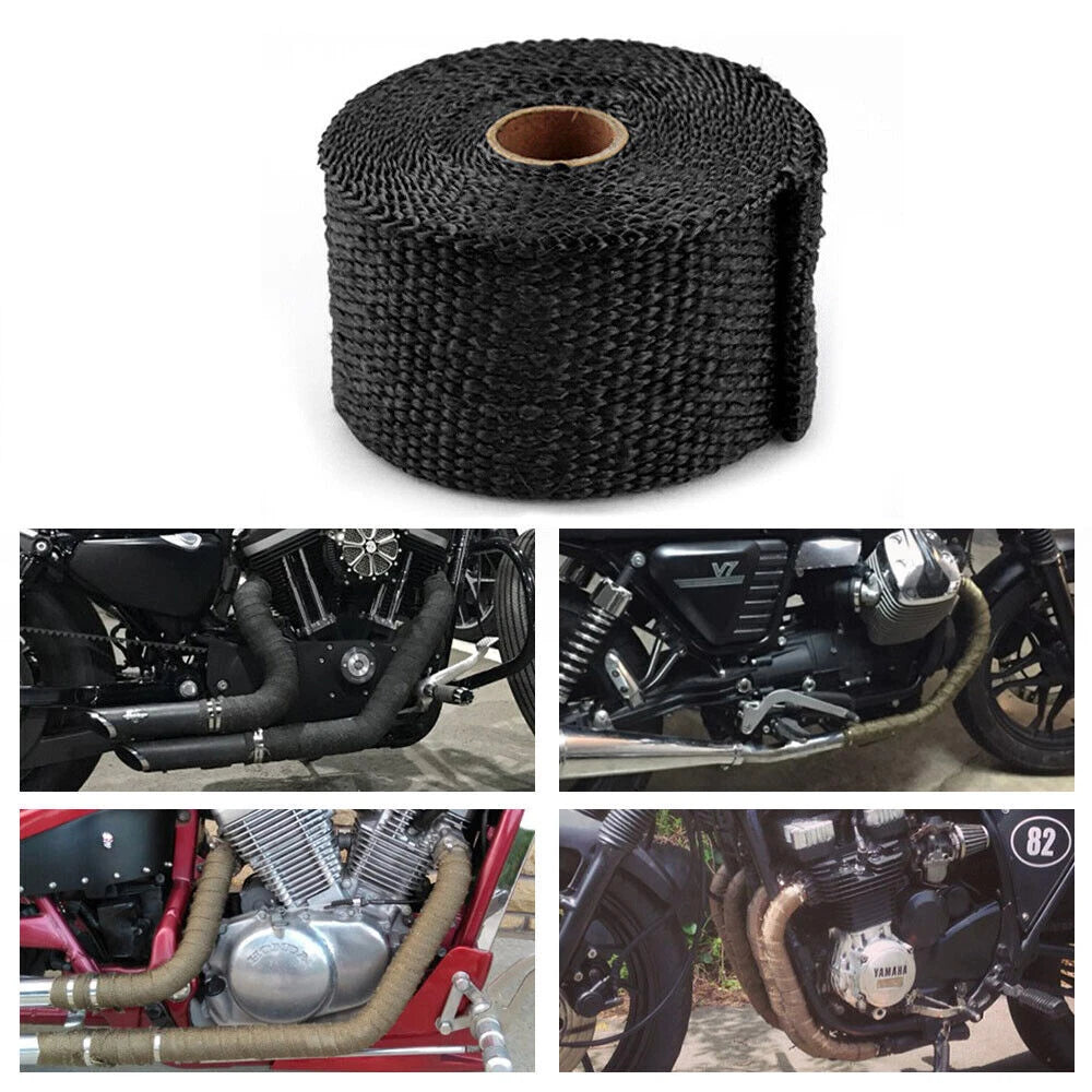 2" Black Lava Header Manifold Exhaust Heat Wrap Tape (10M/32.8FT)