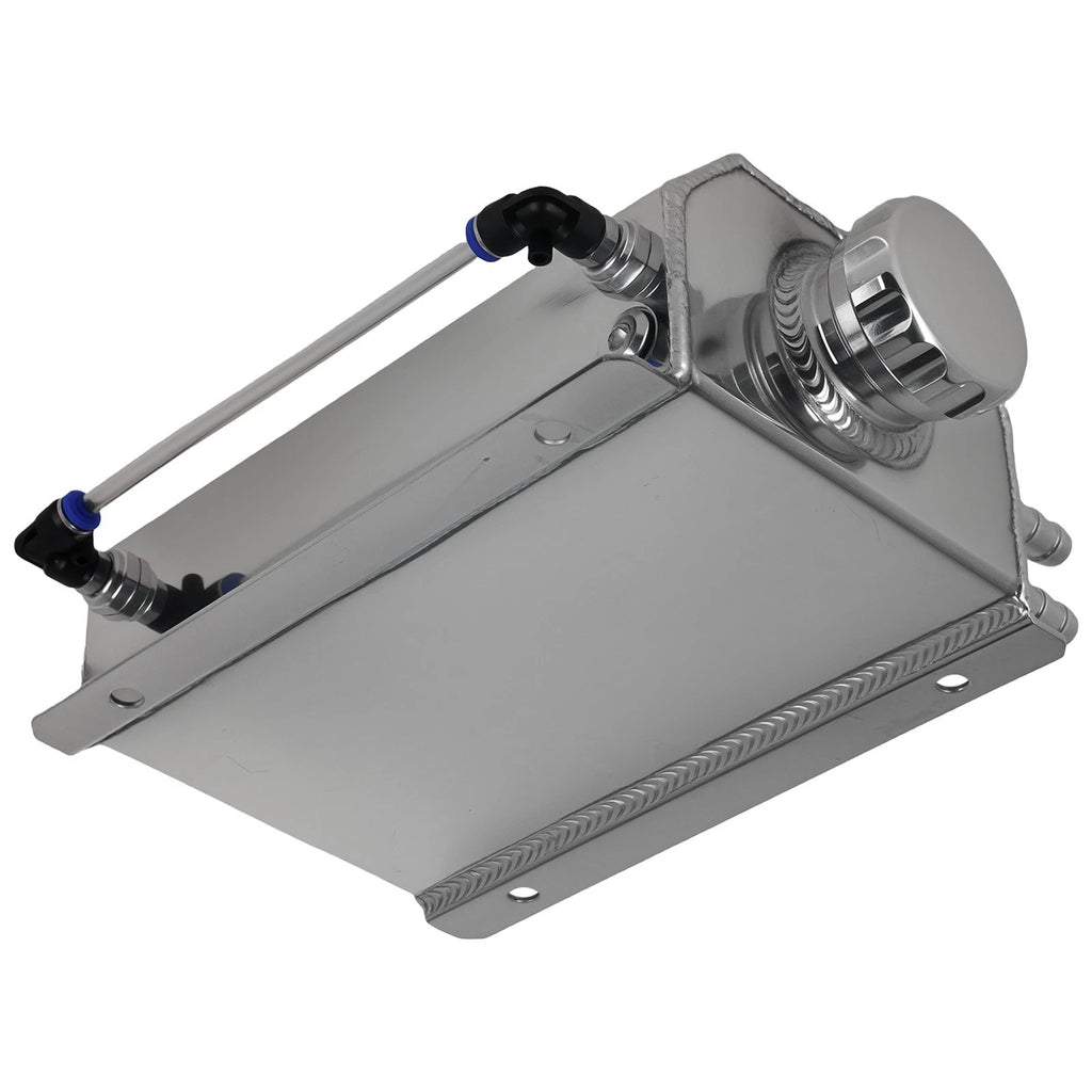 2L Polished Aluminum Coolant Radiator Overflow Tank for