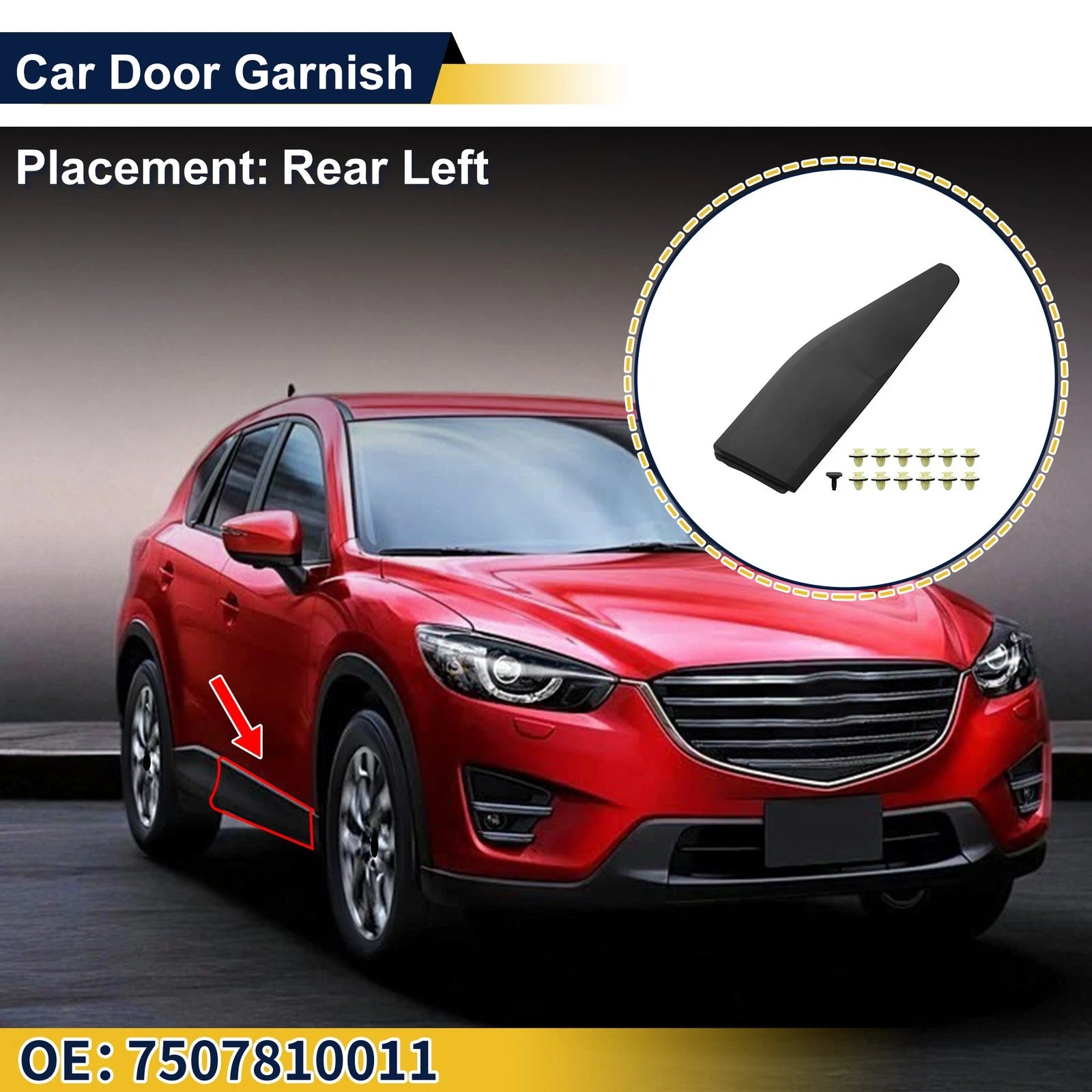 Door Side Lower Trim Garnish No.7507810011 for Toyota C-HR (2017–2023)