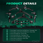 8Pc Front Suspension Kit Control Arms Tie Rods for Lexus GS300 GS400 GS430 SC430 (1998–2005)