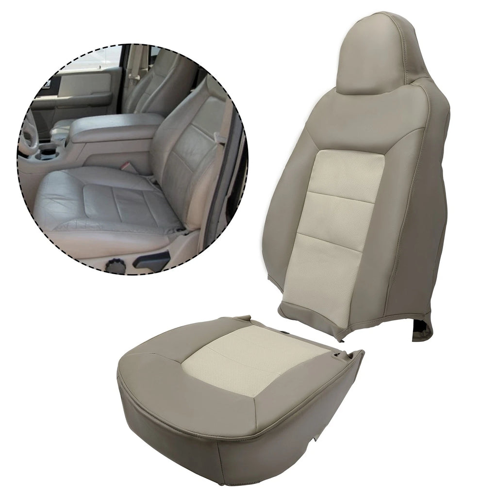Set of 2 Complete Perforated Seat Covers for Ford Expedition (2003–2006) Tan