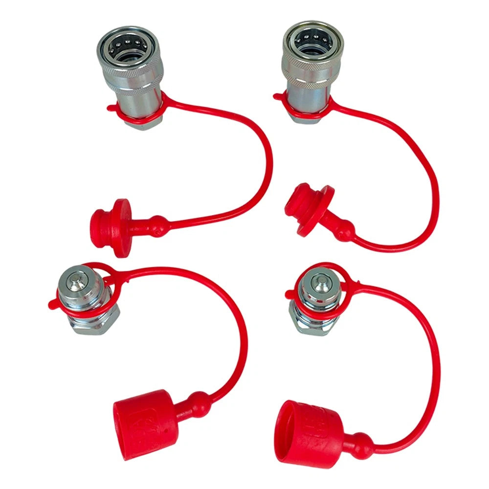 2 Sets 1/2" Ag Poppet for Pioneer Style Hydraulic Quick Connect Couplers